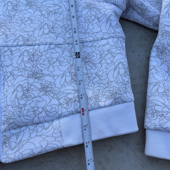 BALANCE ATHLETICA Vitality White Floral Flight Bomber Intensity Jacket Cropped M - Picture 3 of 6